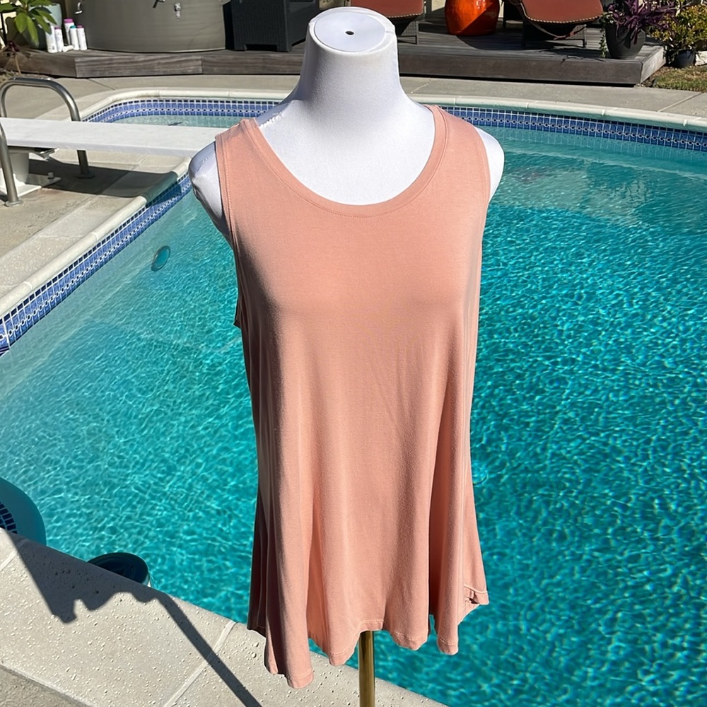 Logo Layers Sleeveless Peach cotton tank top / muscle shirt / oversized | Size M